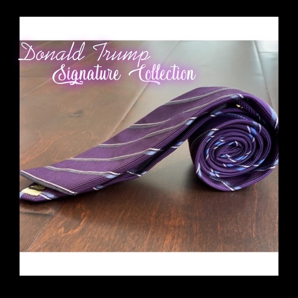 Donald J Trump Signature Purple and gold men’s tie